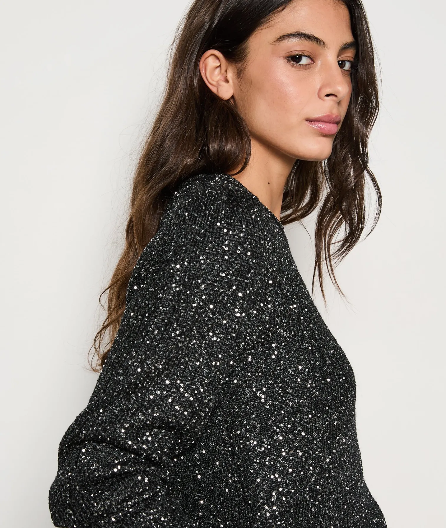 Etam Pull col rond à paillettes NOIR Flash Sale