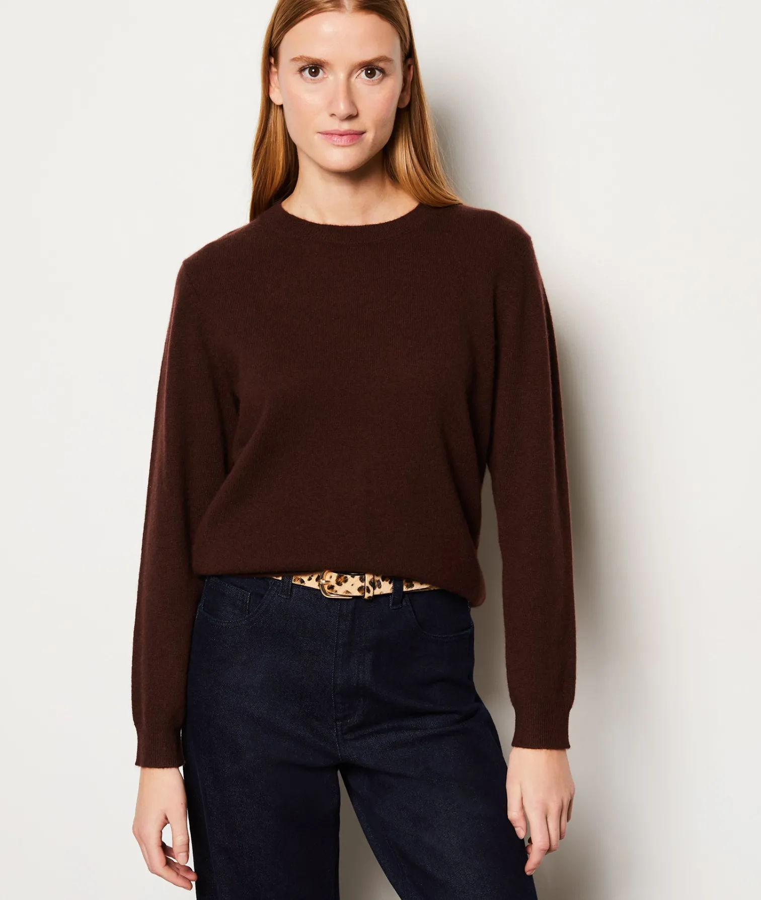 Etam Pull col rond cachemire CHOCOLAT Outlet