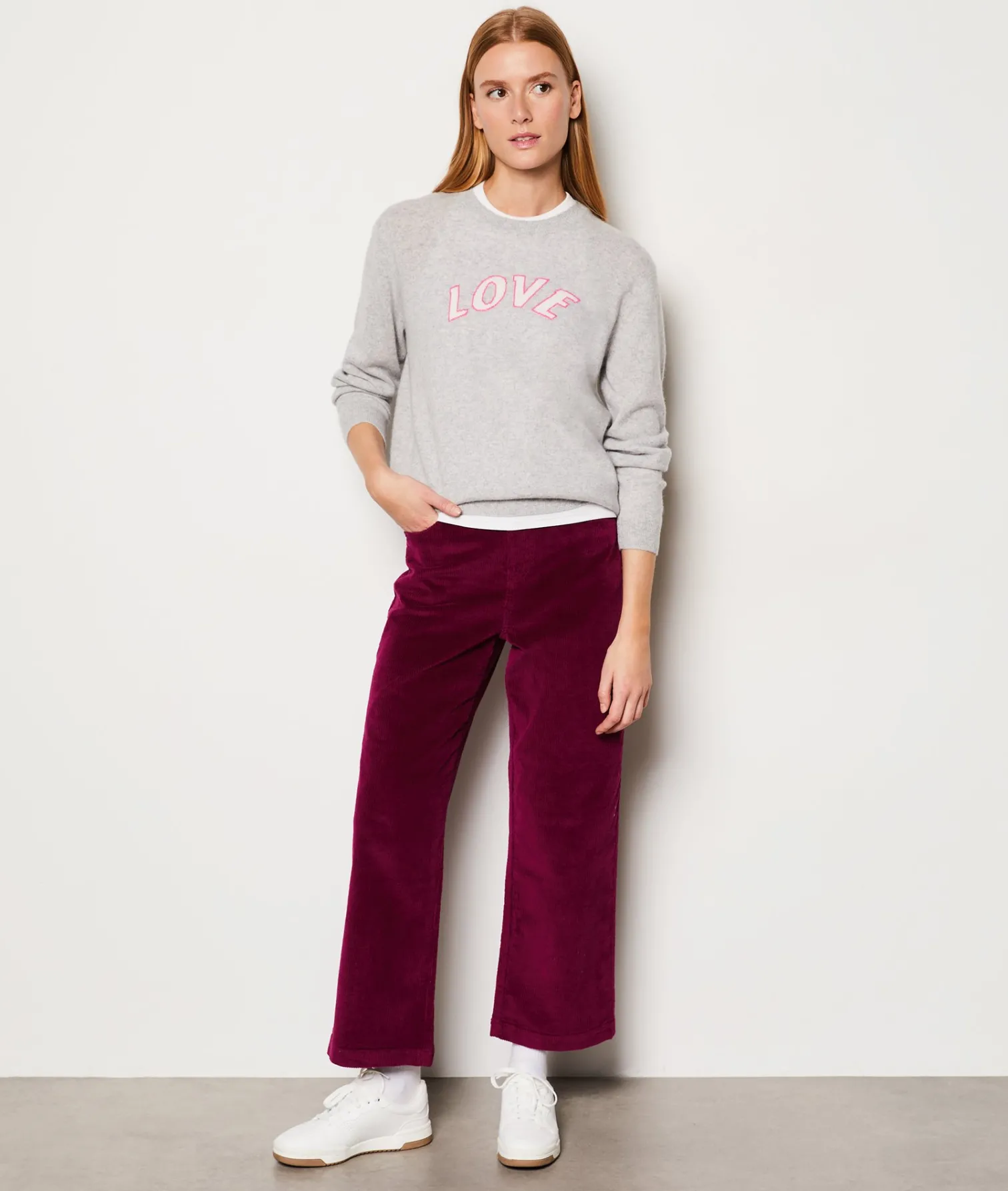 Etam Pull col rond cachemire Love ARGENT Cheap