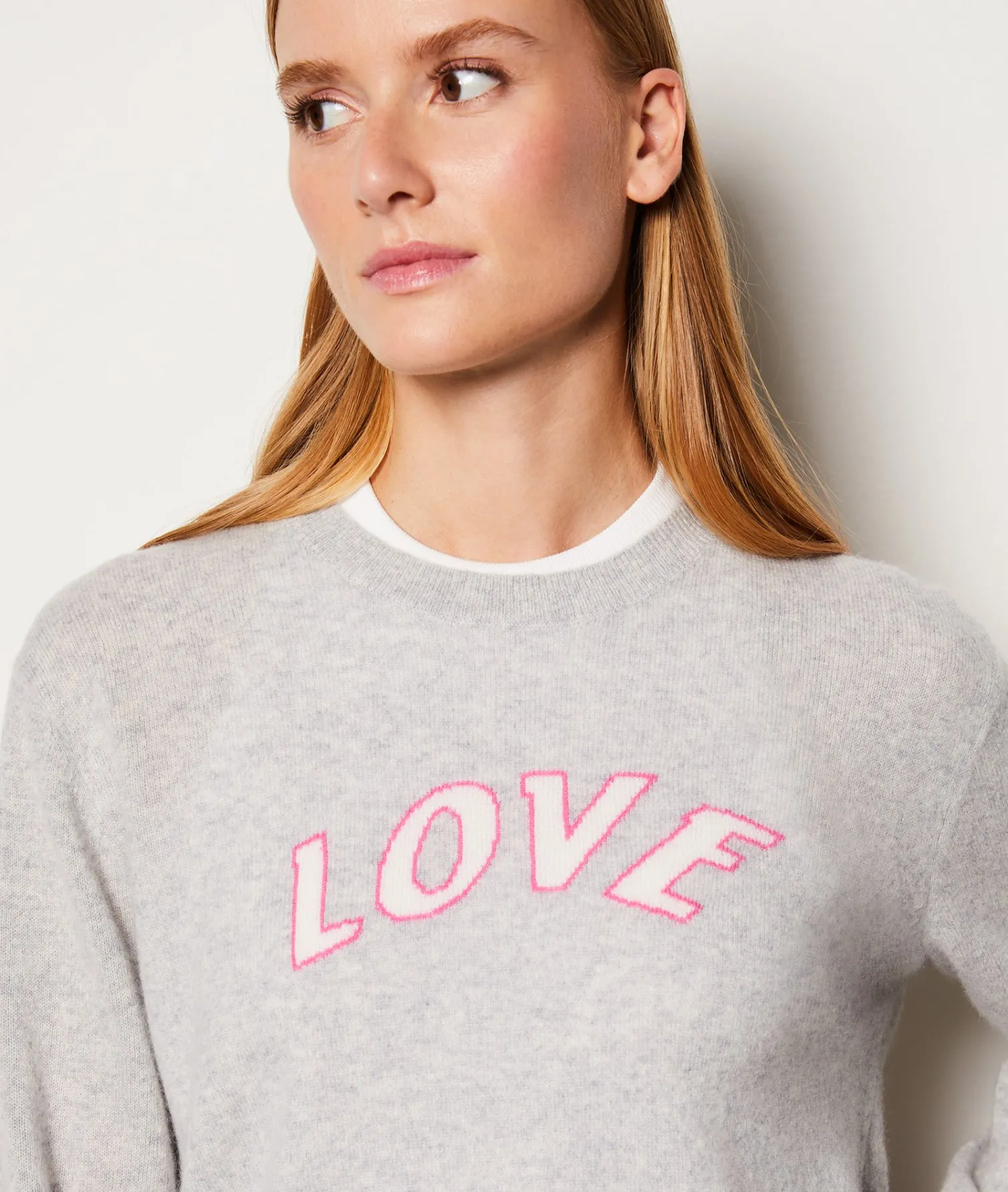 Etam Pull col rond cachemire Love ARGENT Cheap