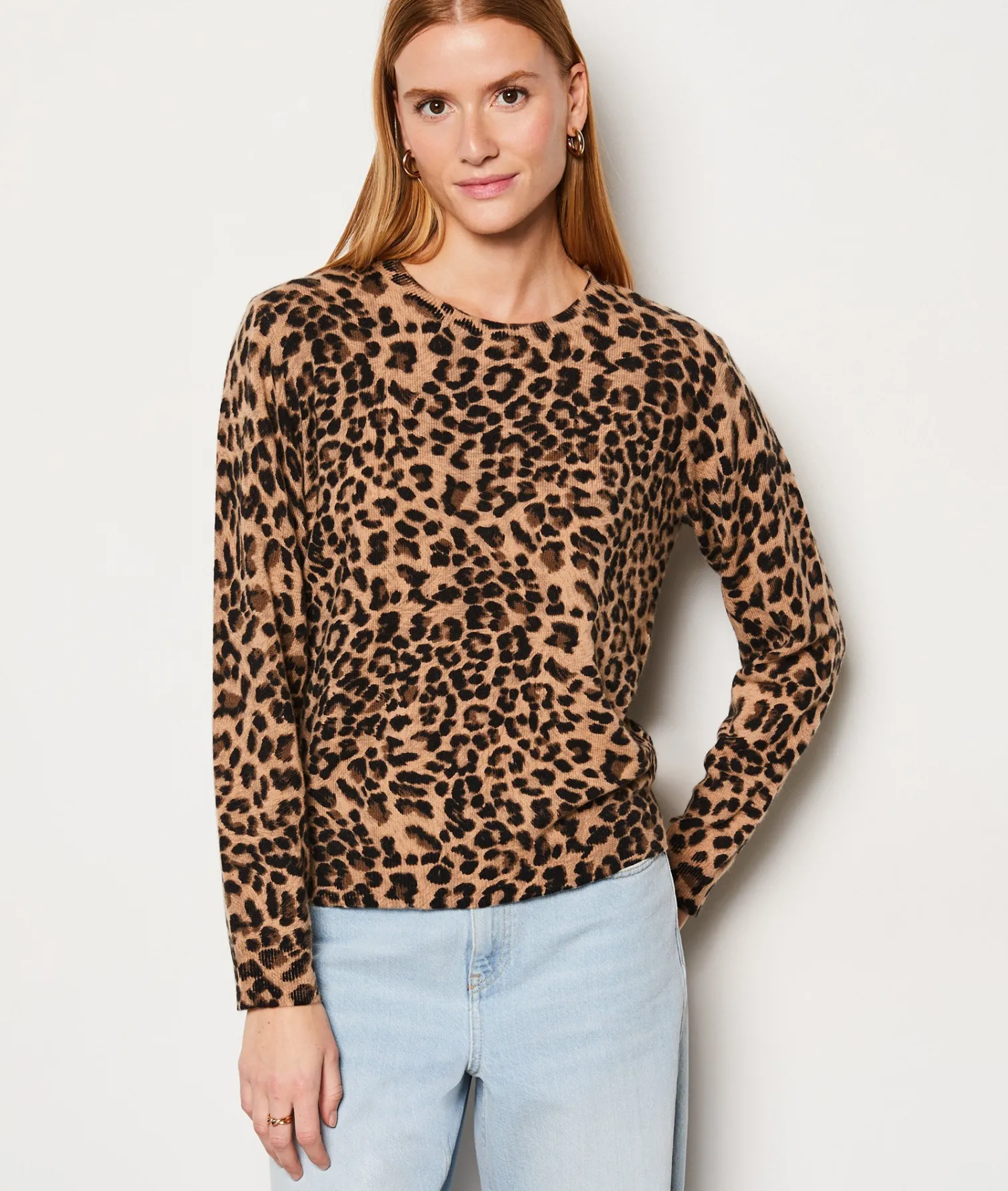 Etam Pull col rond cachemire léopard MARRON Outlet