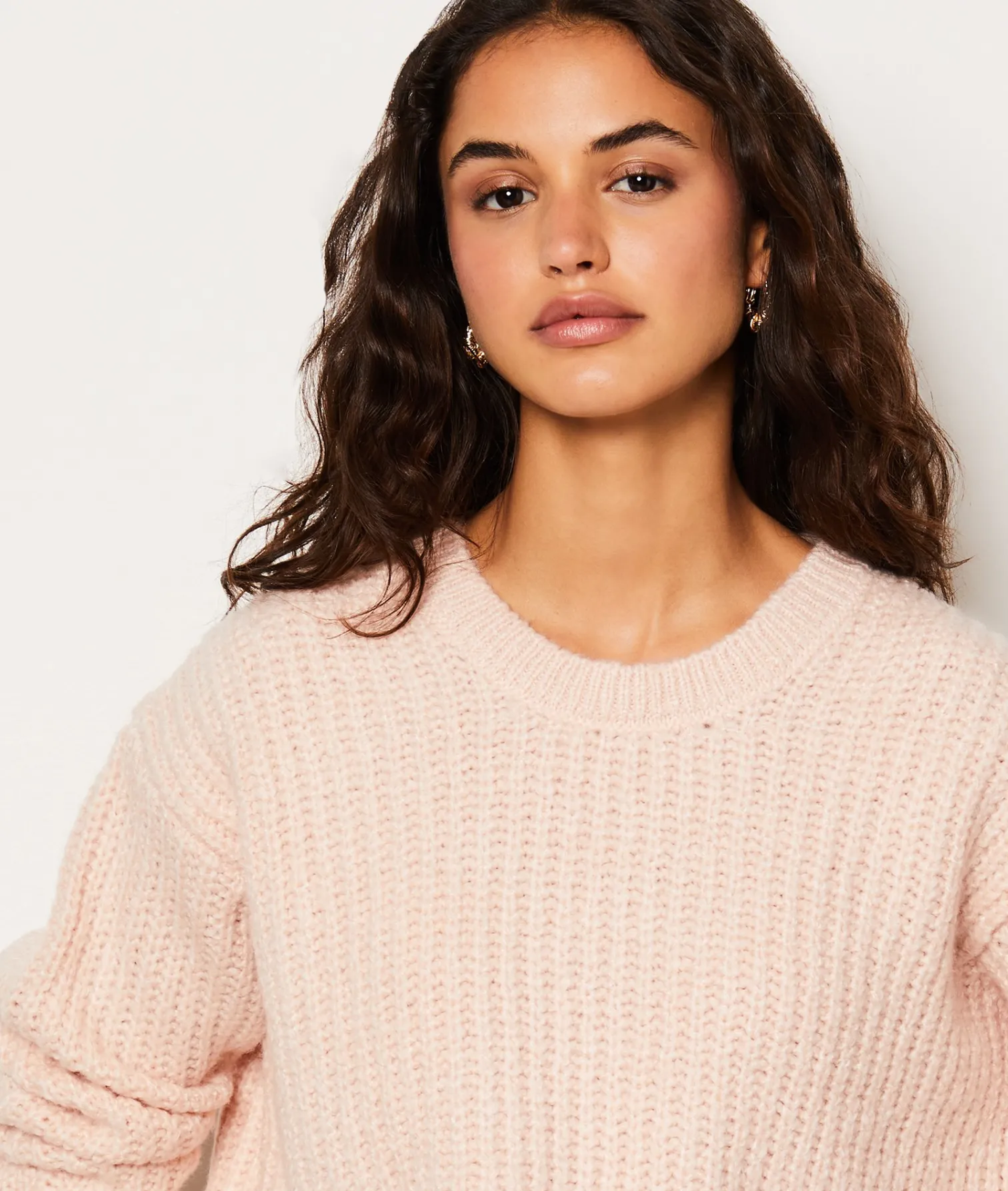 Etam Pull col rond en maille ROSEPOUDRE Best Sale
