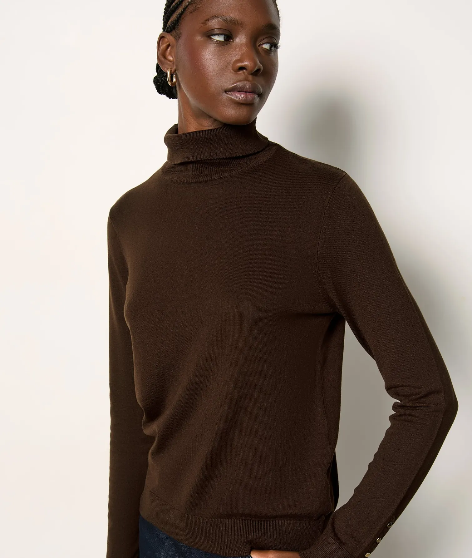 Etam Pull col roulé MARRON Shop