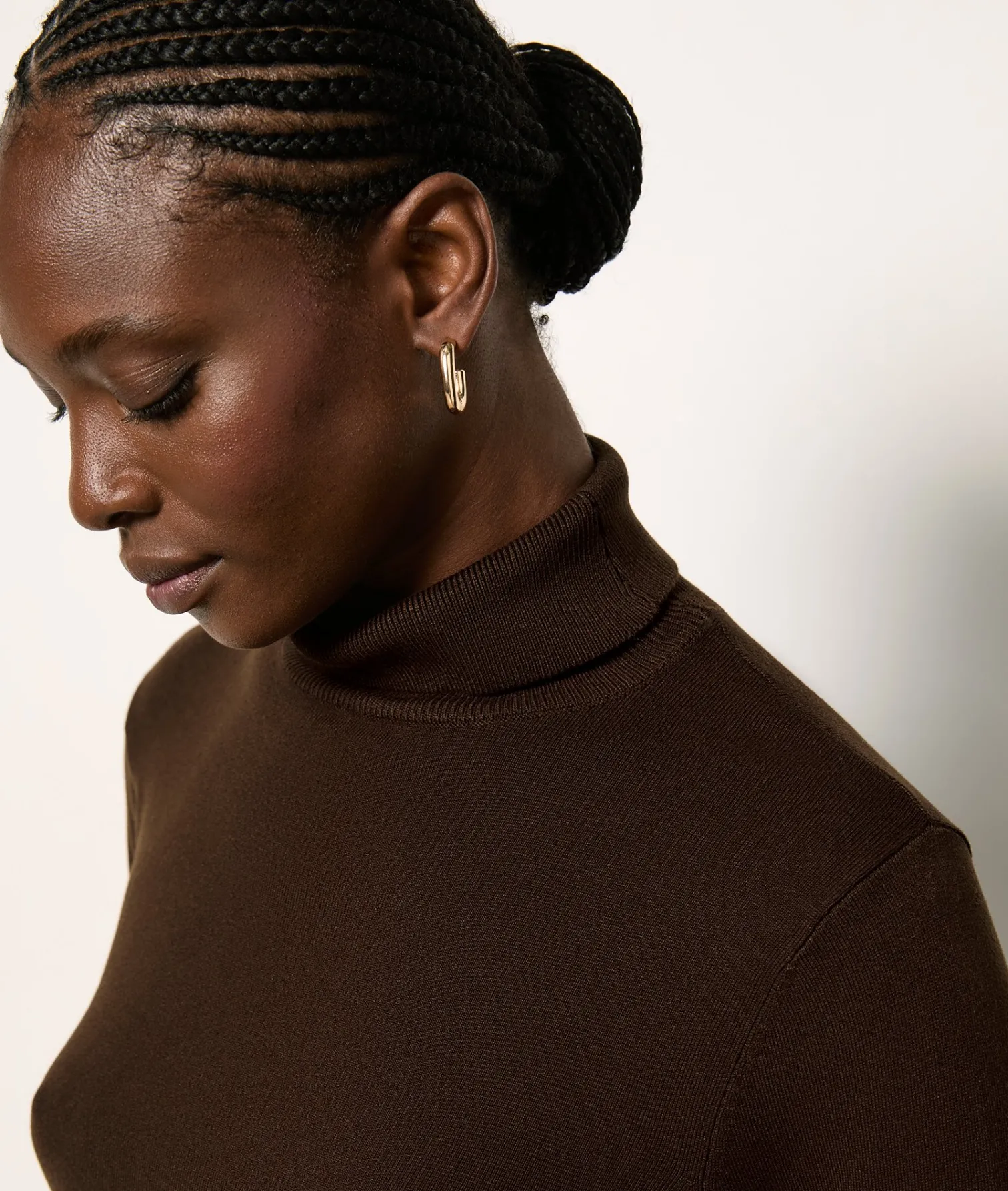 Etam Pull col roulé MARRON Shop