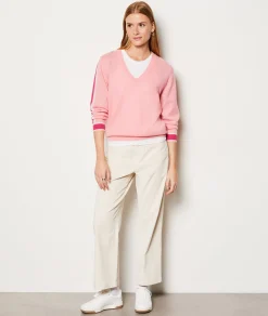 Etam Pull col V cachemire patch CORAIL Outlet