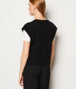 Etam Pull col V sans manches NOIR Cheap