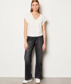 Etam Pull col V sans manches ECRU Best Sale