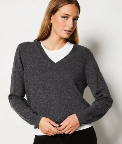 Etam Pull en 100% cachemire col V ANTHRACITE Store