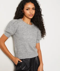 Etam Pull manches courtes col à strass GRISCLAIR Online