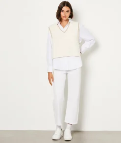 Etam Pull sans manches col V ECRU Cheap