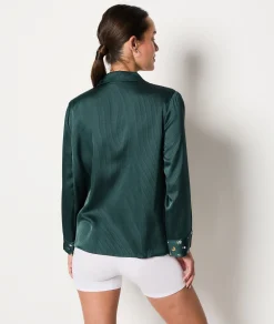 Etam Pyjama Shirt GREENBACKGROUNDPRINT New