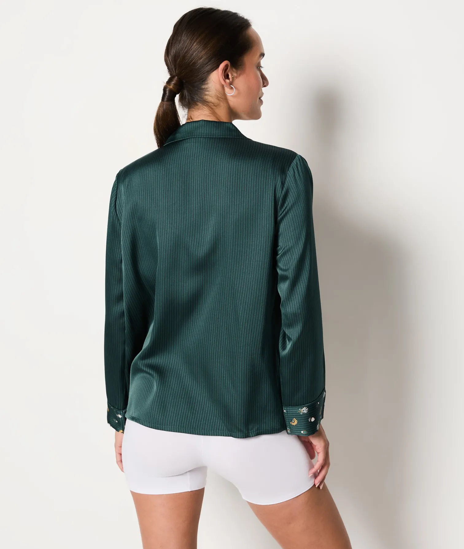 Etam Pyjama Shirt GREENBACKGROUNDPRINT New