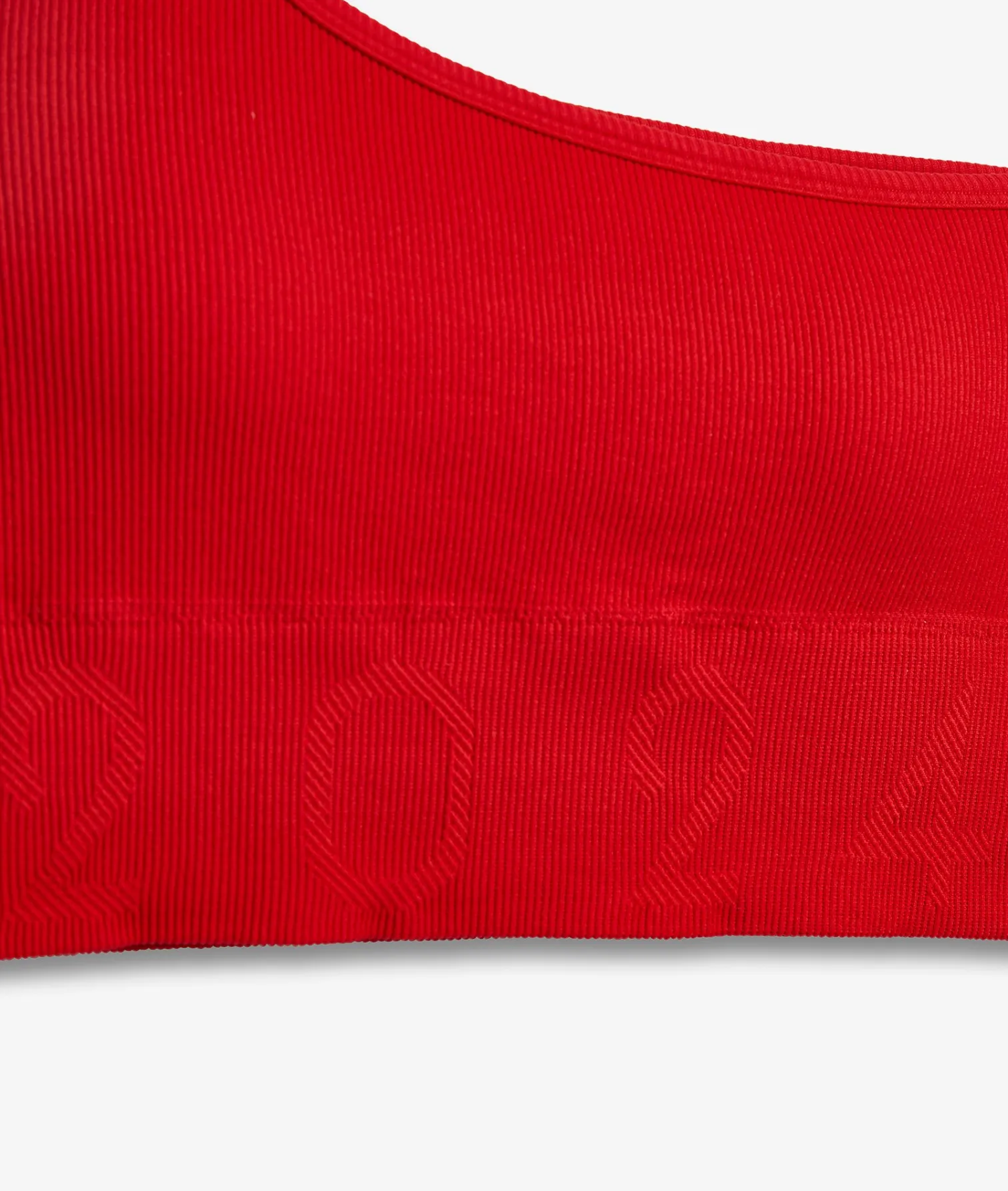 Etam Ribbed Asymmetric Bralette - Light Support RED Best