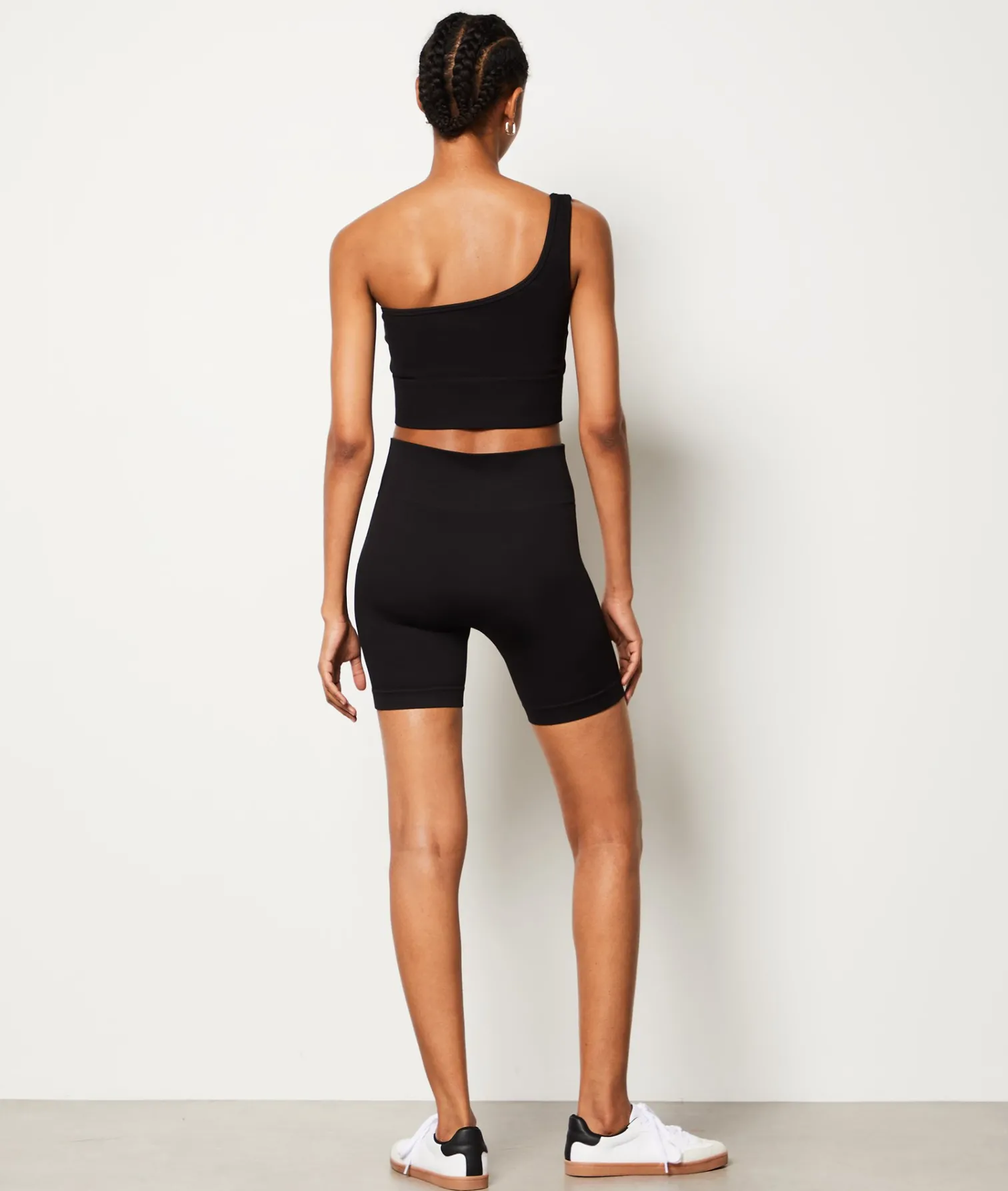 Etam Ribbed Asymmetric Bralette - Light Support BLACK Cheap
