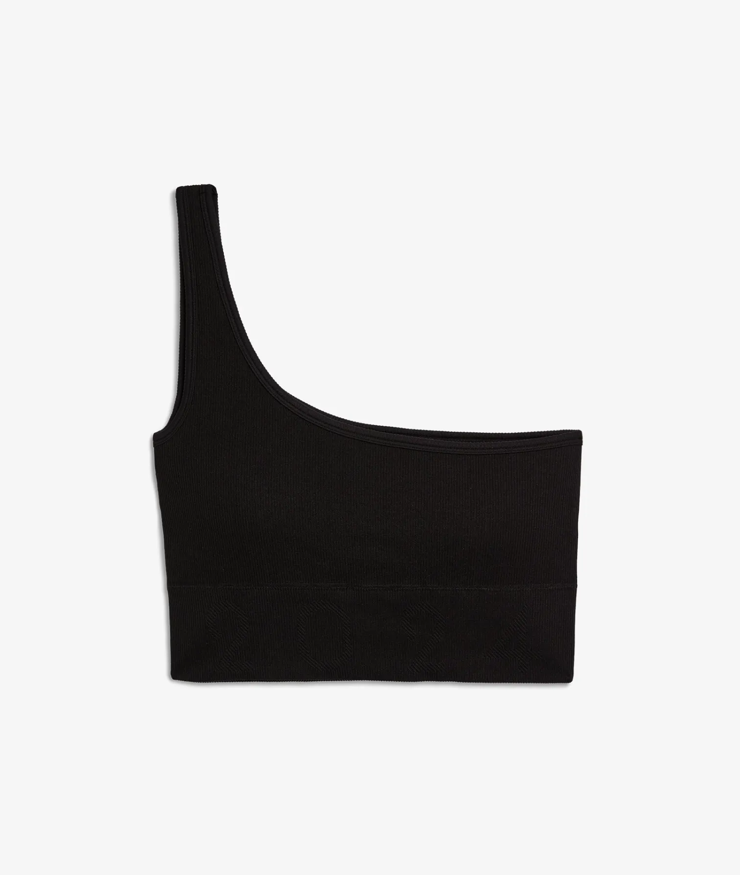 Etam Ribbed Asymmetric Bralette - Light Support BLACK Cheap