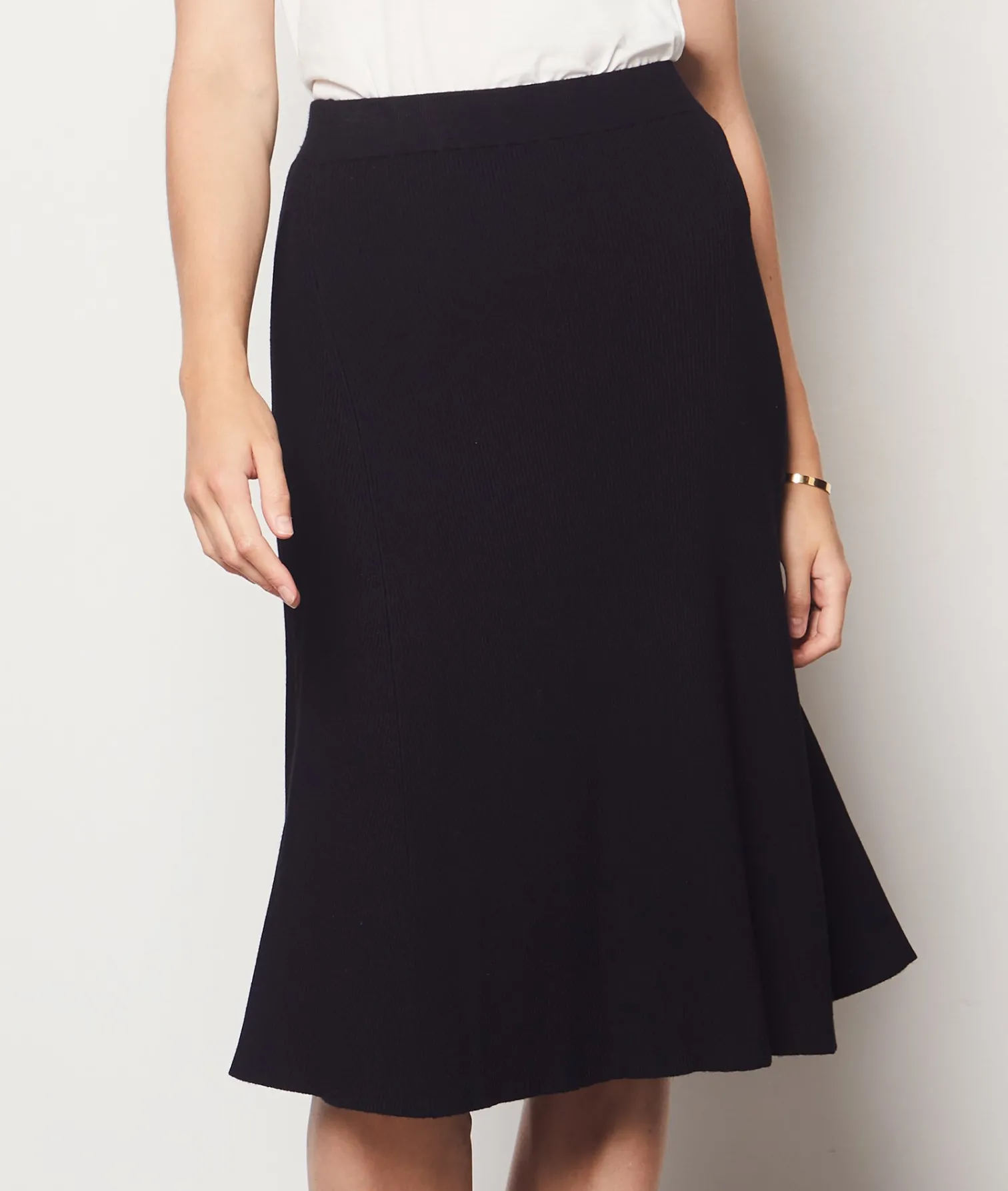 Etam Ribbed Midi Skirt BLACK Best Sale