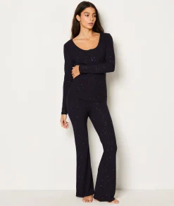 Etam Ribbed Pyjama Bottoms BLEUNUIT Cheap