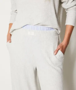 Etam Ribbed Pyjama Trousers GREY Flash Sale