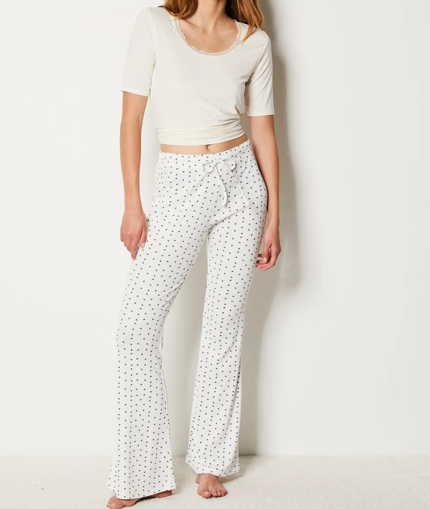 Etam Ribbed Pyjama Trousers ECRU Store