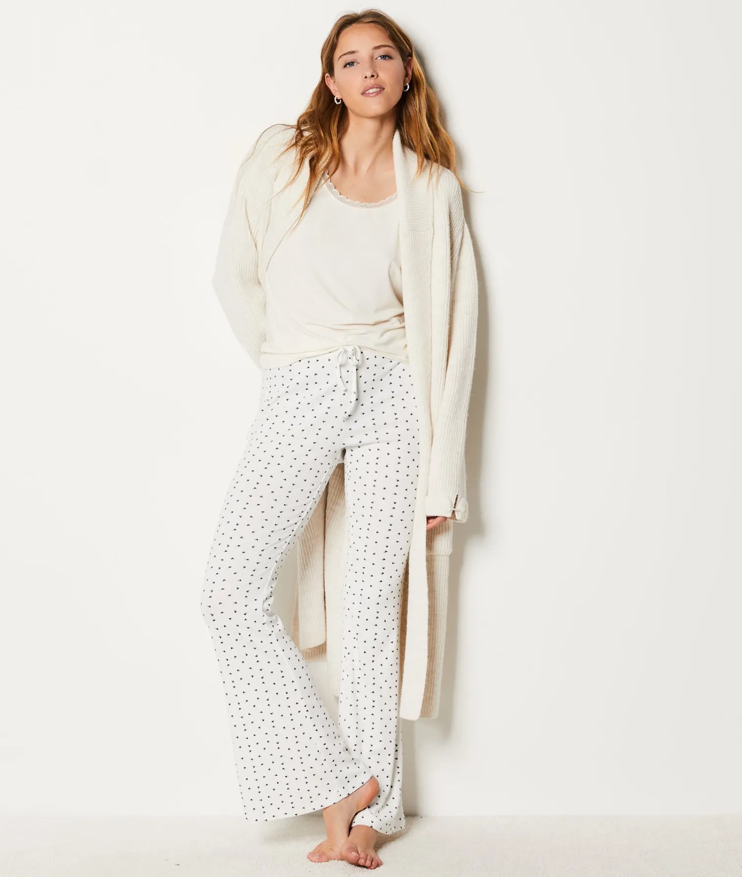 Etam Ribbed Pyjama Trousers ECRU Store