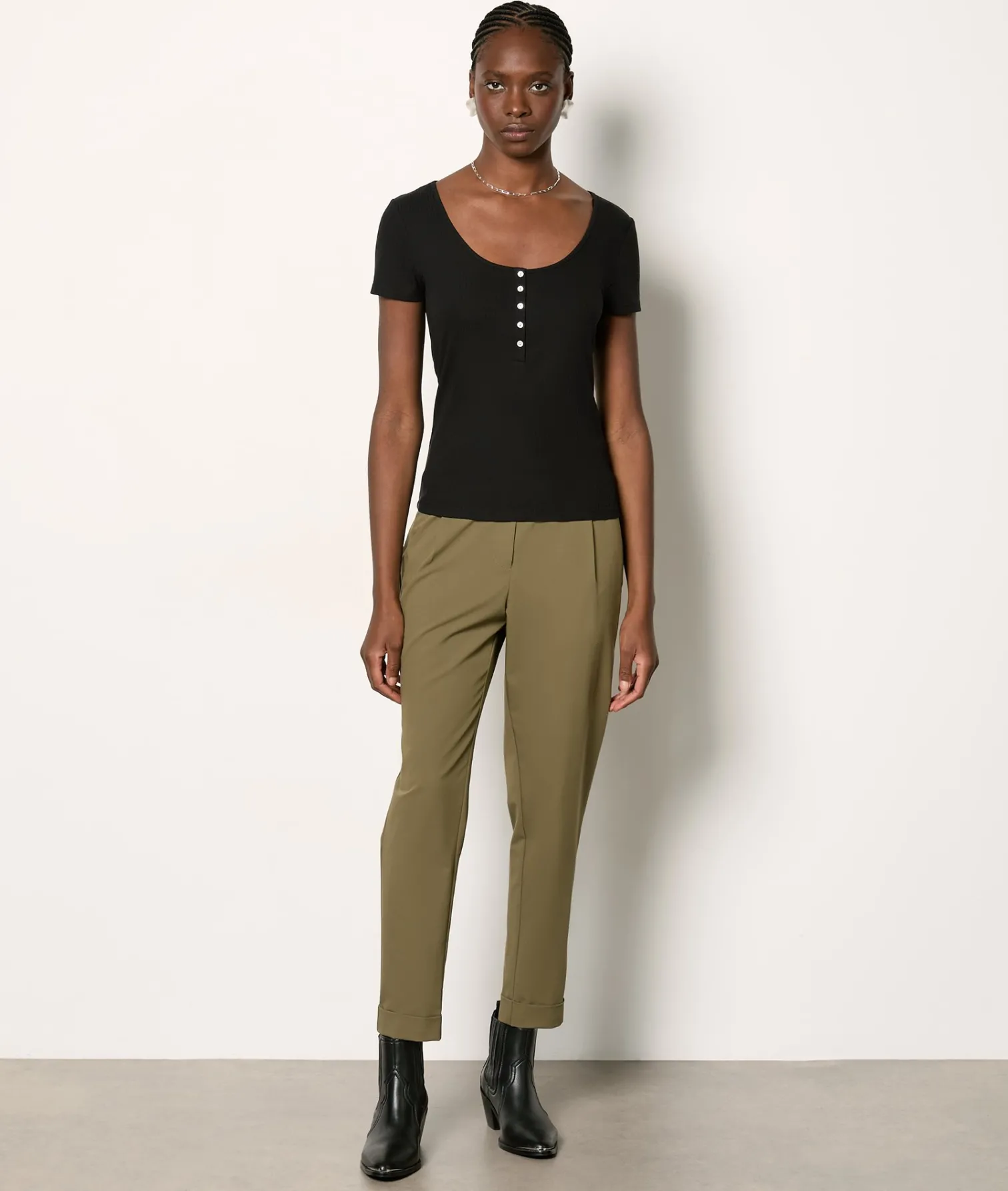 Etam Ribbed T-shirt BLACK Flash Sale