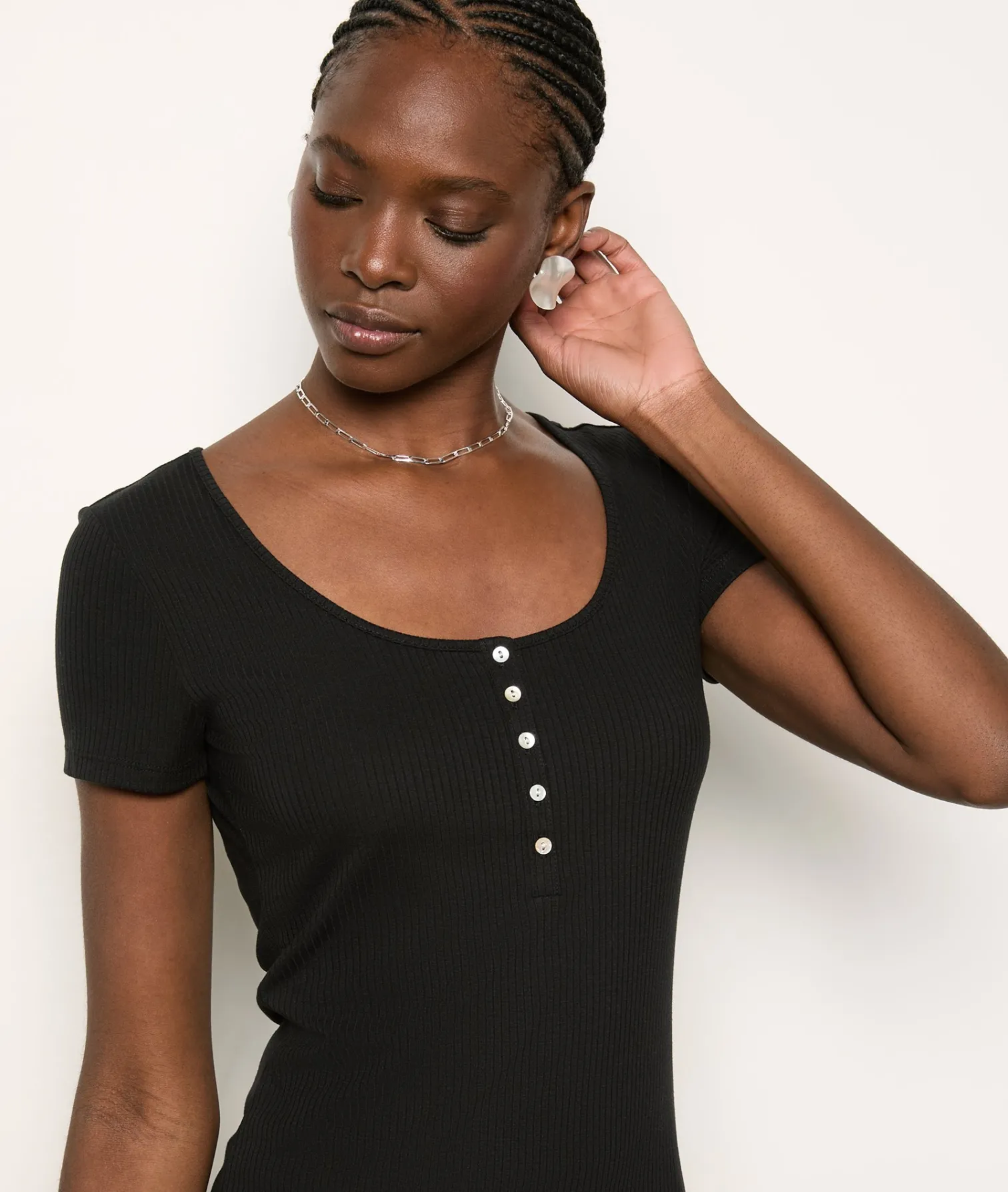 Etam Ribbed T-shirt BLACK Flash Sale
