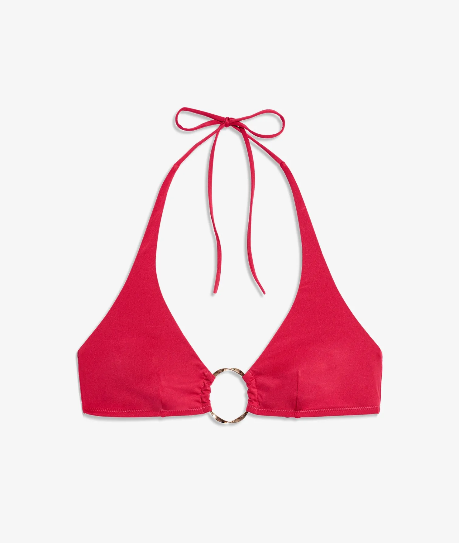 Etam Ring Detail Triangle Bikini Top FUSHIA Store