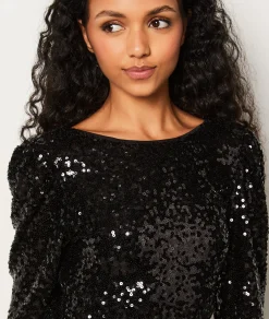 Etam Robe à sequins dos nu NOIR Shop