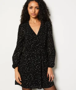 Etam Robe courte à motifs pailletés NOIR New
