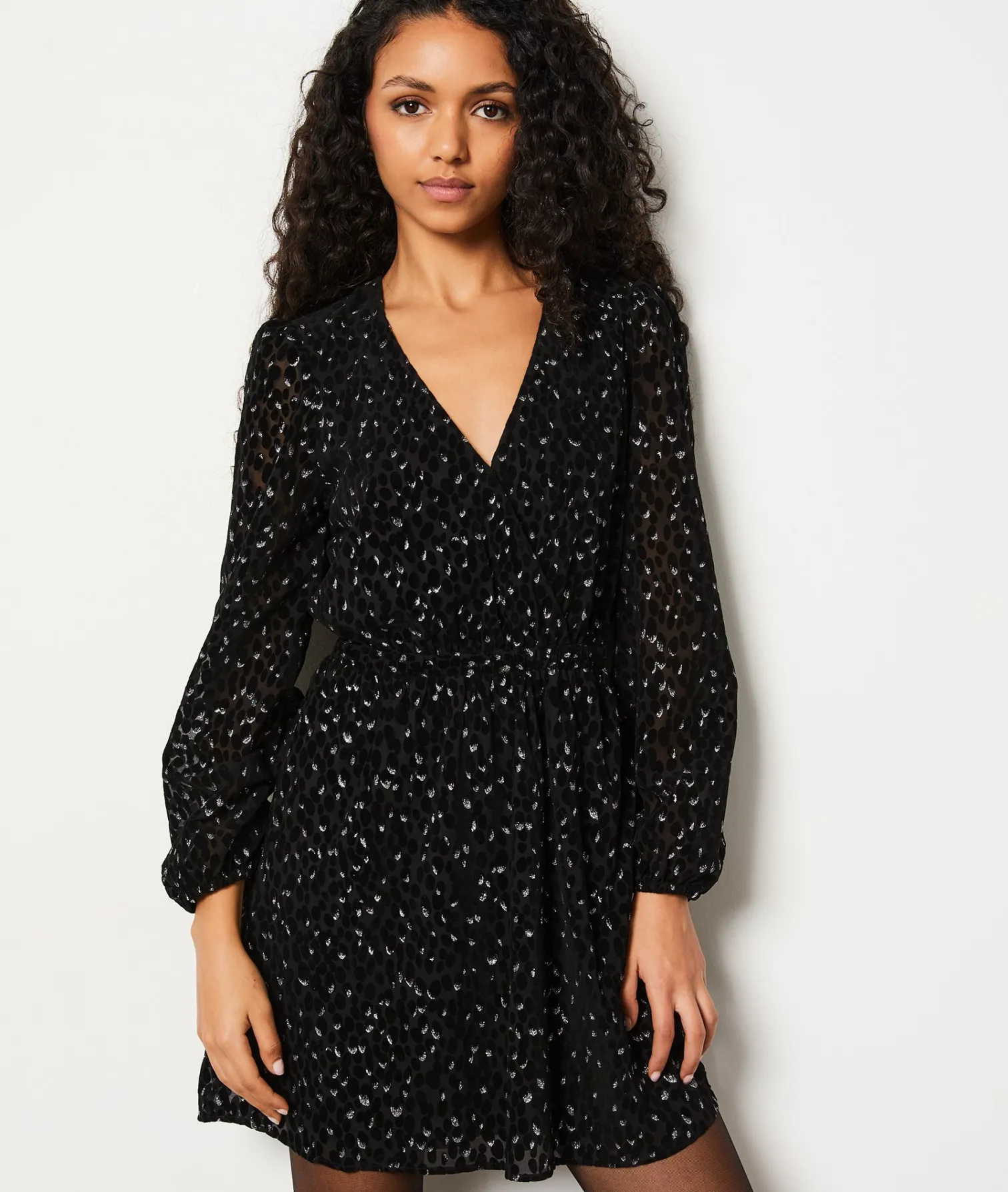 Etam Robe courte à motifs pailletés NOIR New