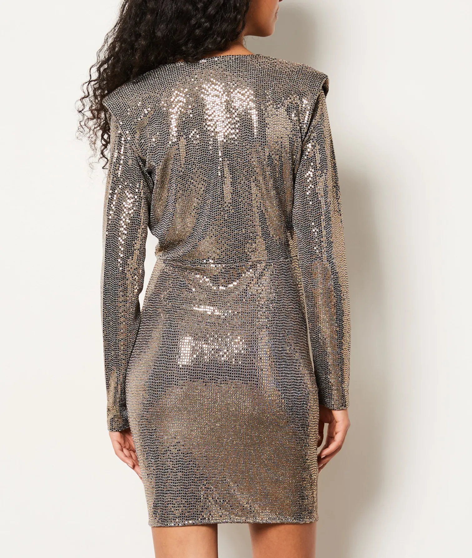 Etam Robe courte col V à sequins ARGENT Cheap