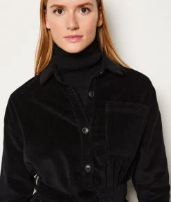 Etam Robe courte côtelée en coton NOIR Discount