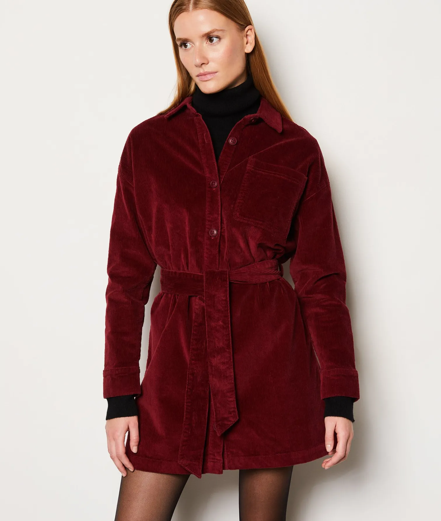 Etam Robe courte côtelée en coton BORDEAUXGRENAT Best Sale