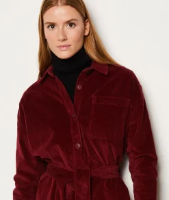 Etam Robe courte côtelée en coton BORDEAUXGRENAT Best Sale