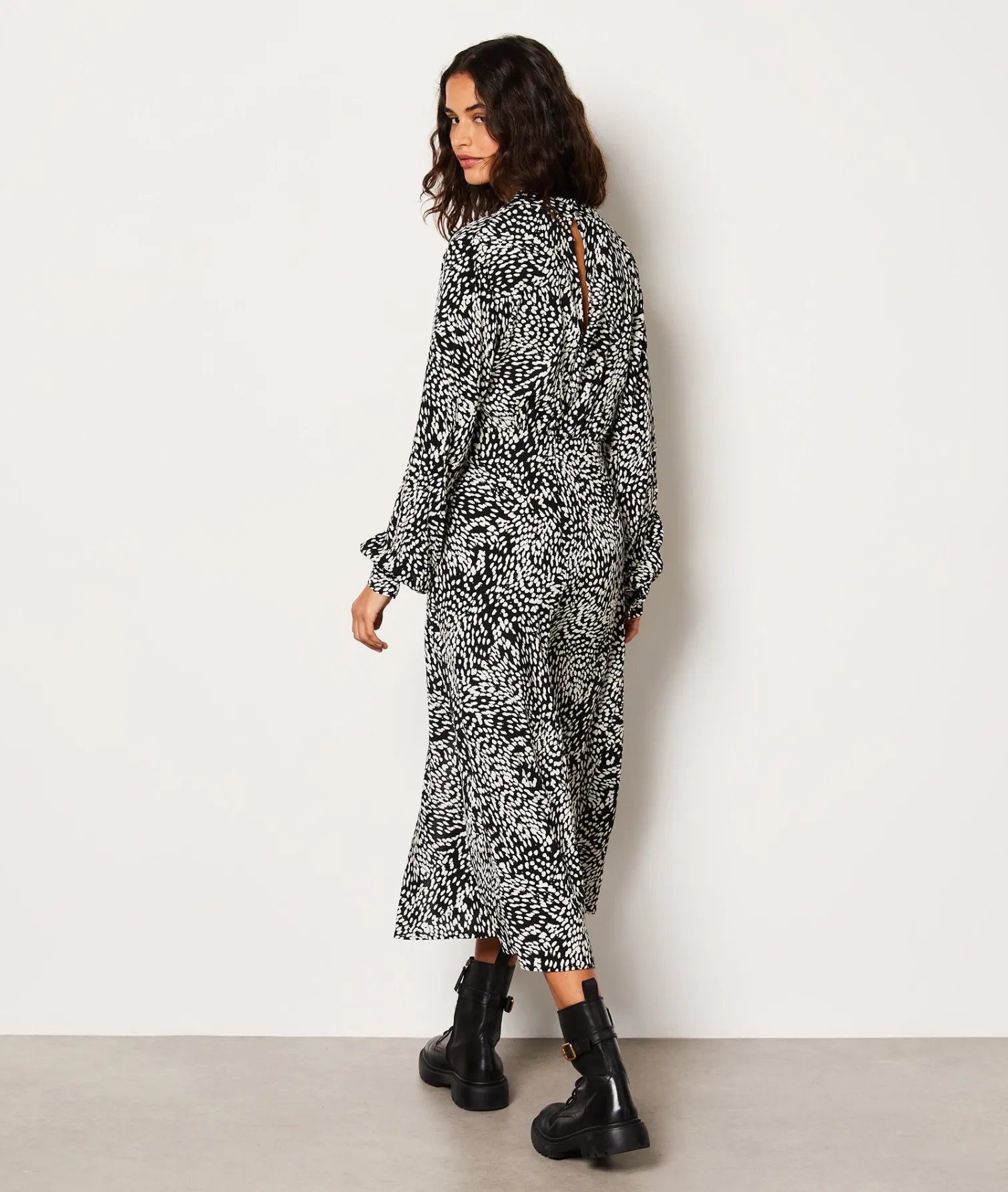 Etam Robe longue à motifs manches 3/4 IMPFDBLANC Flash Sale