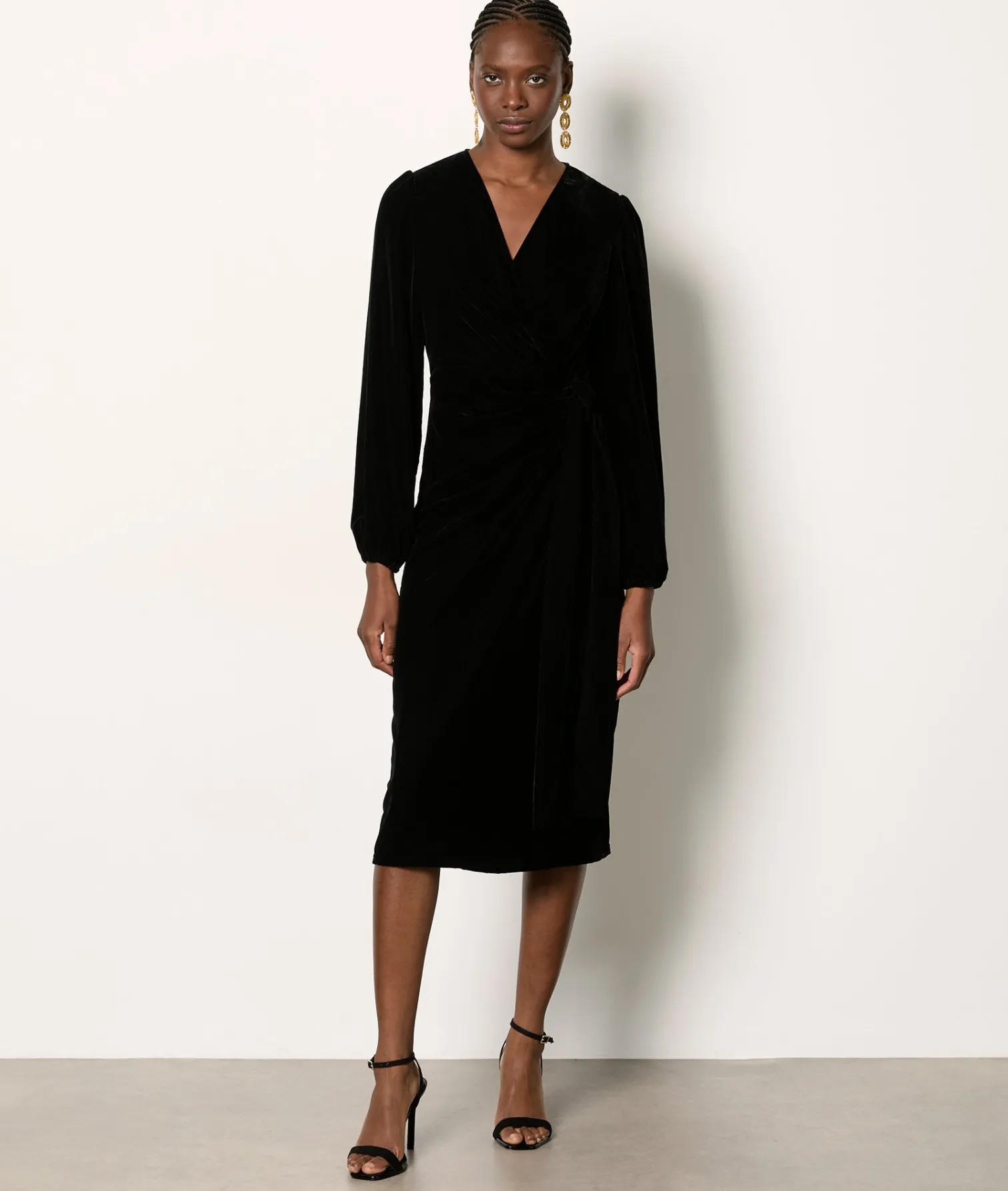Etam Robe longue en velours NOIR Best