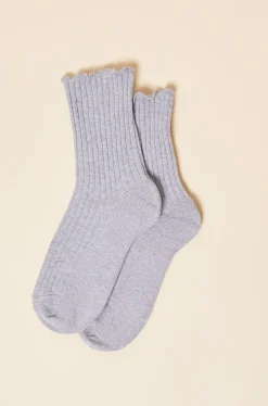 Etam Ruffled Socks LIGHTGREY New