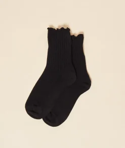 Etam Ruffled Socks BLACK Clearance