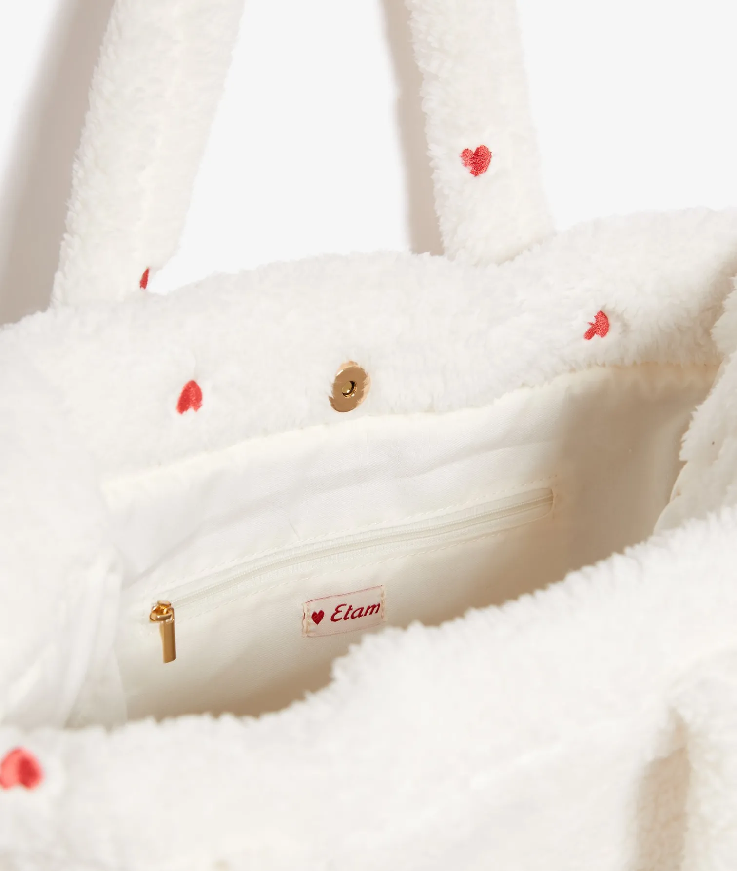 Etam Sac en polaire cœur ECRU Clearance