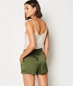 Etam Satin Pyjama Shorts KHAKI Store