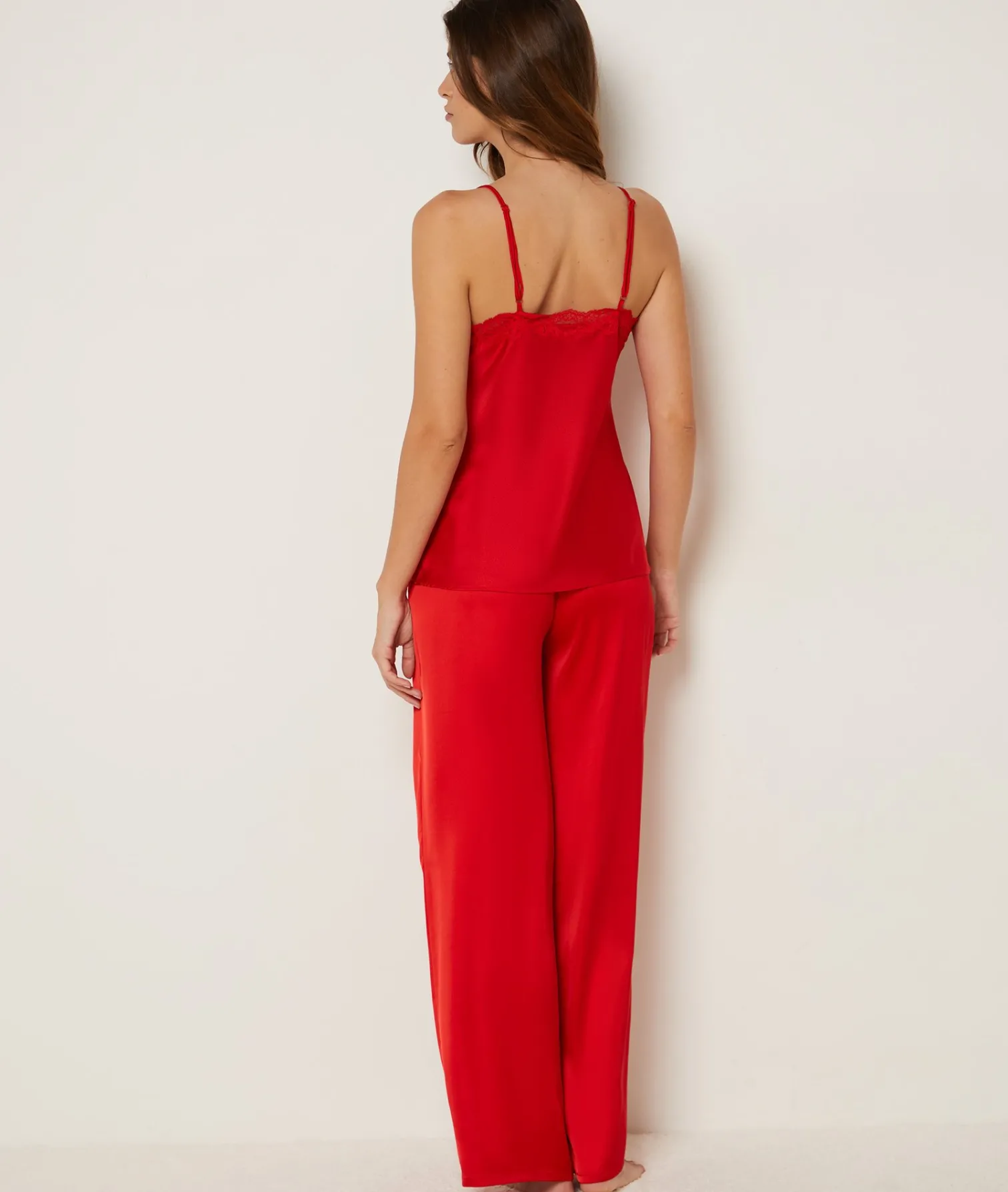 Etam Satin Pyjama Trousers RED Online