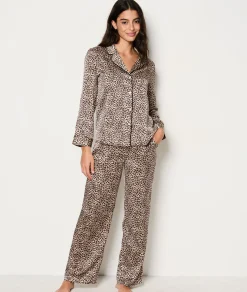 Etam Set cadeau pyjama et masque satiné motifs léopard IMPFDECRU New