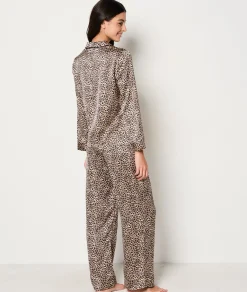 Etam Set cadeau pyjama et masque satiné motifs léopard IMPFDECRU New