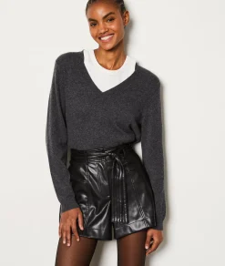 Etam Short ceinturé effet cuir NOIR Hot