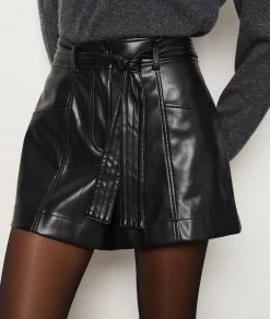 Etam Short ceinturé effet cuir NOIR Hot