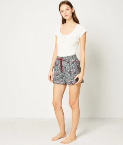 Etam Short de pyjama en coton à motifs fleurs IMPBLEUVERT Store