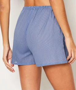 Etam Short de pyjama en coton à rayures BLEU Flash Sale