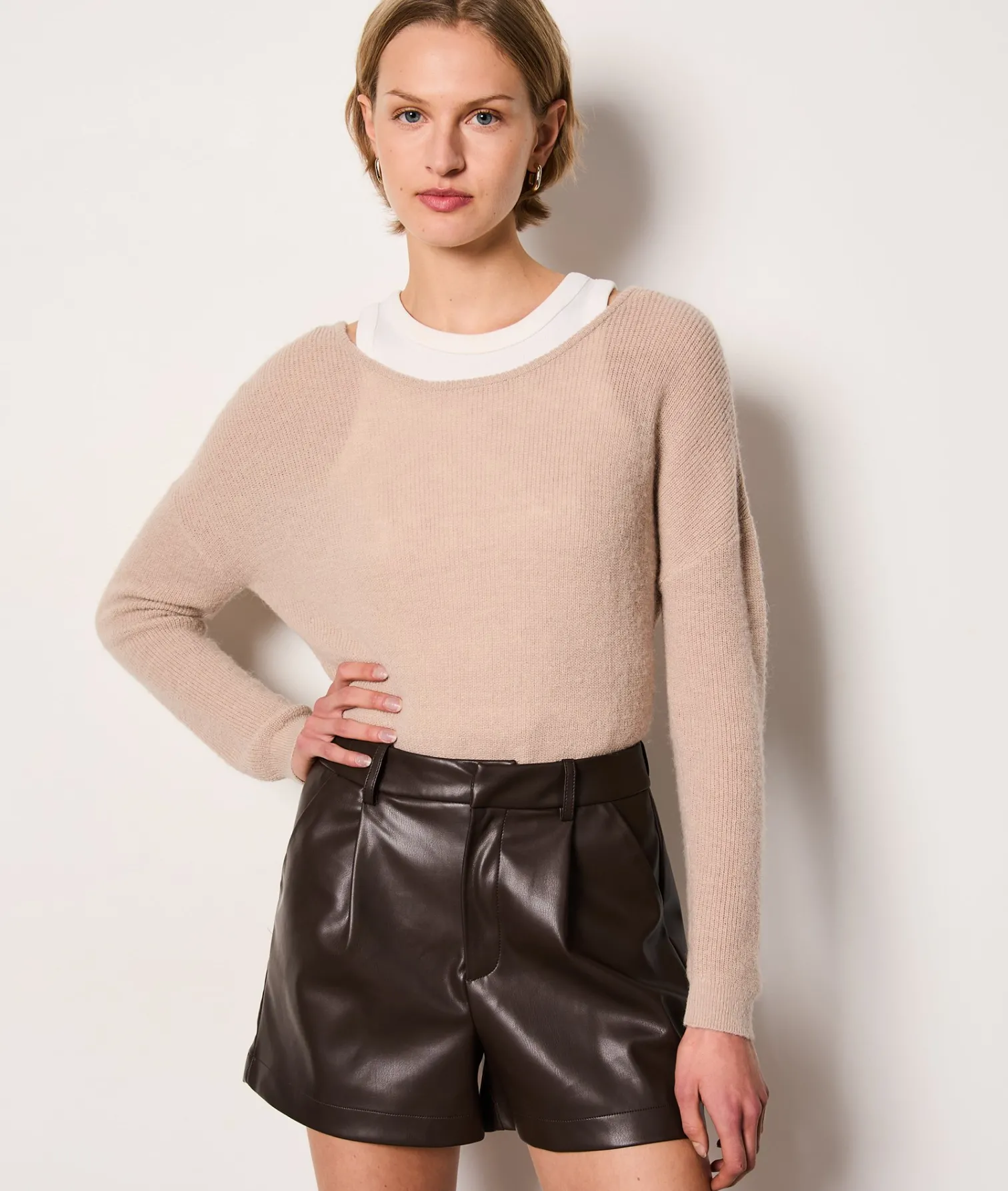 Etam Short en simili cuir MARRON Cheap