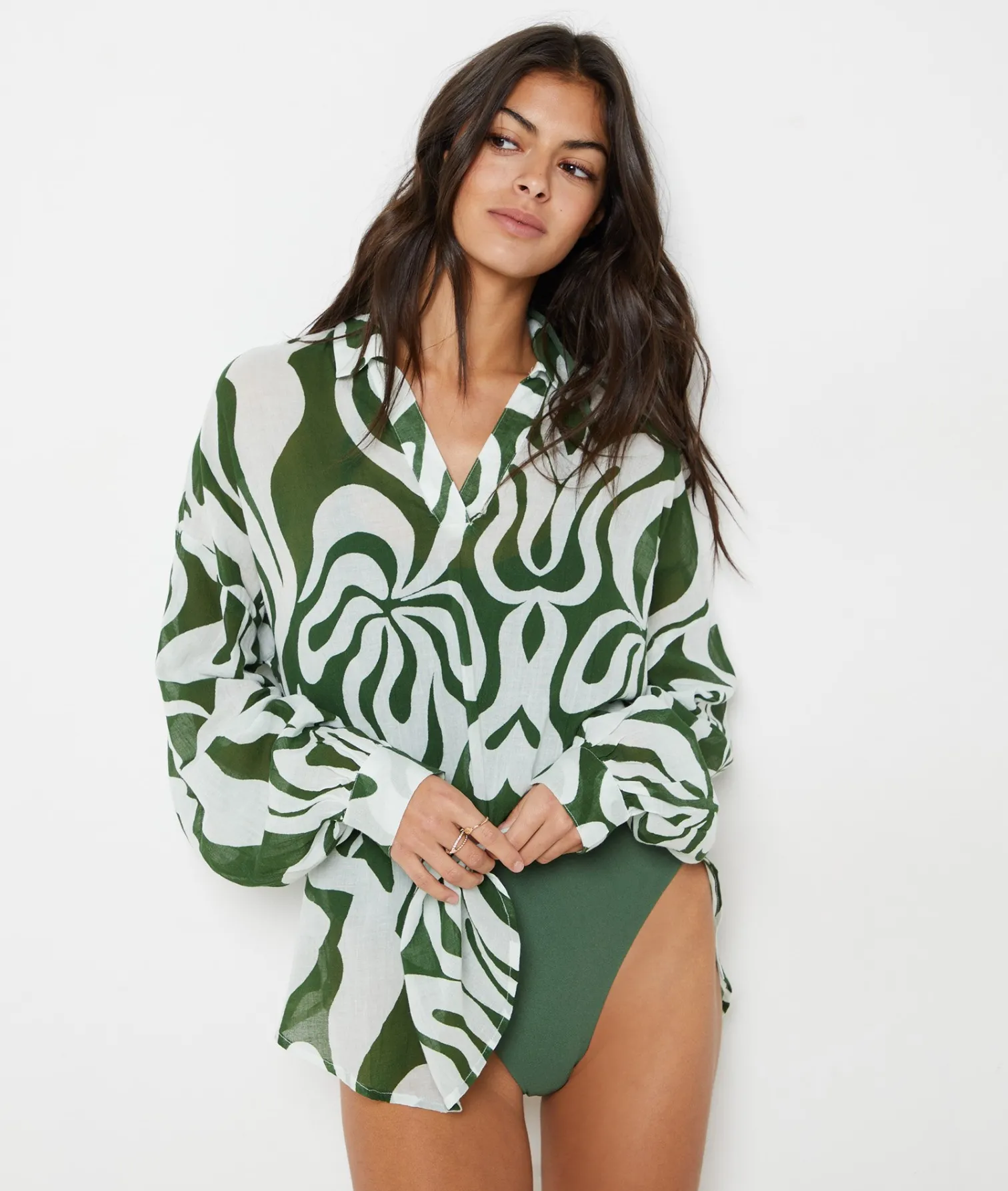 Etam Short Patterned Tunic WHITE Flash Sale