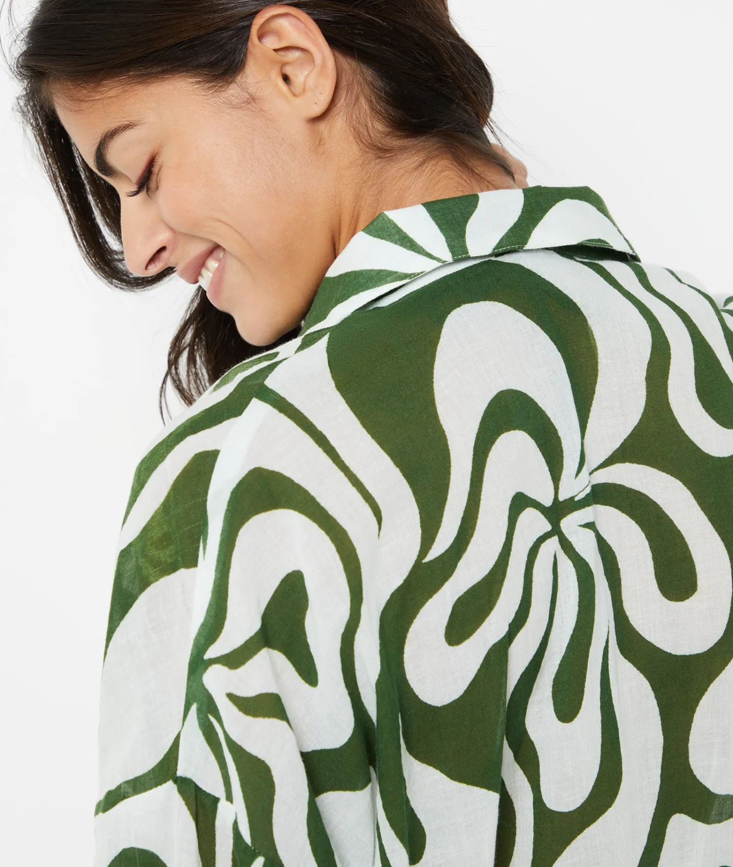 Etam Short Patterned Tunic WHITE Flash Sale